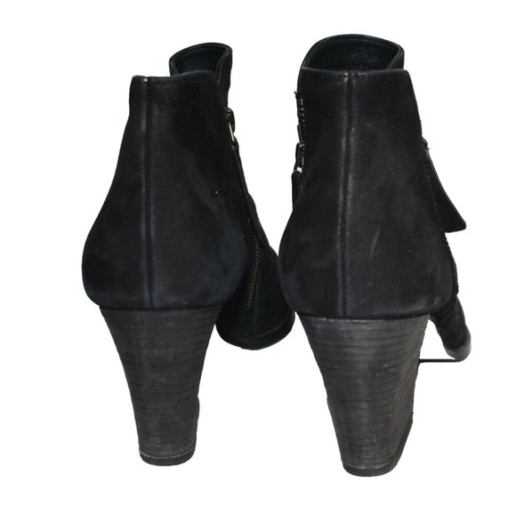 $500 PAUL GREEN Malibu Sliced Zip Bootie CLASSIC BLOCK NUBUCK BLACK 7.5 (TPO7) - Picture 7 of 9